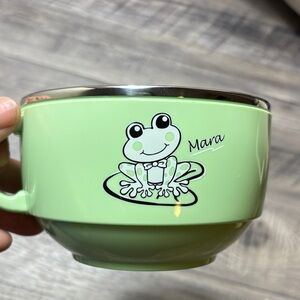 Mava StainlessSteel Frog Kids Bowl by Zebra include bowl dish. Fast ship